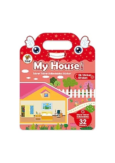 Lino My House Tekrar Tekrar Kullanılabilen İlk Sticker Kitabım Kırmızı - Sarı