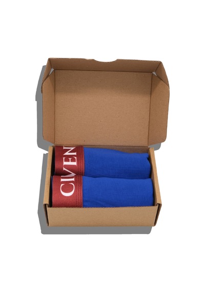 Cielo Venti Night Collection 2'li Organik Pamuk Erkek Boxer Mavi