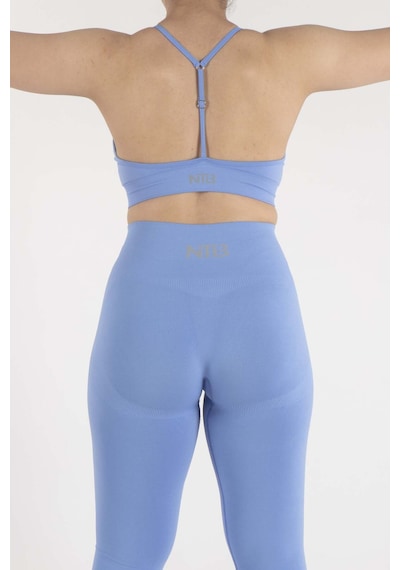 Nature The Brand Ntb İp Askılı V Yaka Sporcu Sütyeni, Fitness, Yoga, Pilates, Koşu, Antrenman Mavi