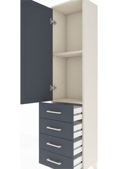 Arges Dolap 2 Raflı 4 Çekmeceli Tek Kapaklı 44x30x182 Aytaşı-... Aytaşı