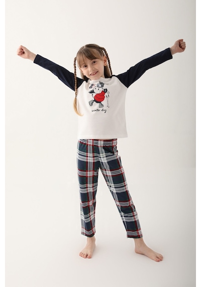 Arnetta Winter Day Beyaz Kız Çocuk Uzun Kol Pijama Takım Krem