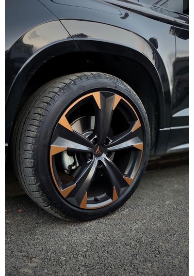 Cupra Ateca İle Uyumlu Jant Kaplama Sticker Set Metali K Mat Bakir