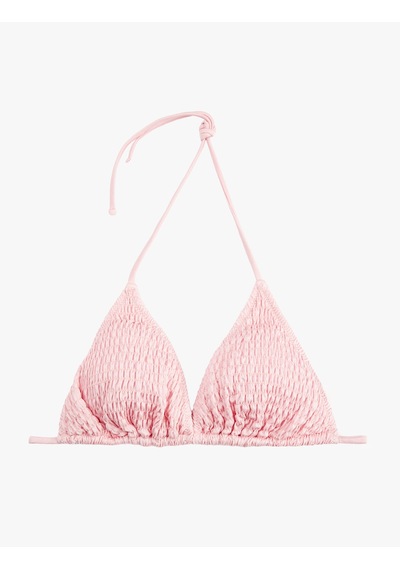Koton Koton X Sibil Çetinkaya - Dokulu Üçgen Bikini Üstü Pembe 6sak10072mm Gül