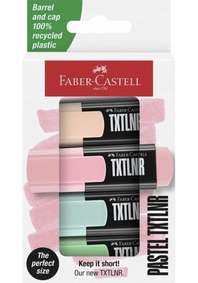 Faber Castell Fosforlu Kalem Mini Pastel 4'lü Set - 154214 Çok Renkli
