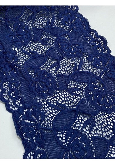 Likralı Dantel Esnek Dantel 1 Metre Lacivert