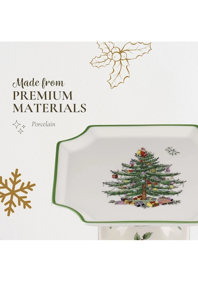 Spode Christmas Tree Footed Square Cake Plate 25cm / 10in - Ayaklı Kare Kek Ve Servis Tabağı Çok Renkli Spode Christmas Tree Footed Square Cake Plate 25cm / 10in - Ayaklı Kare Kek Ve Servis Tabağı Çok Renkli