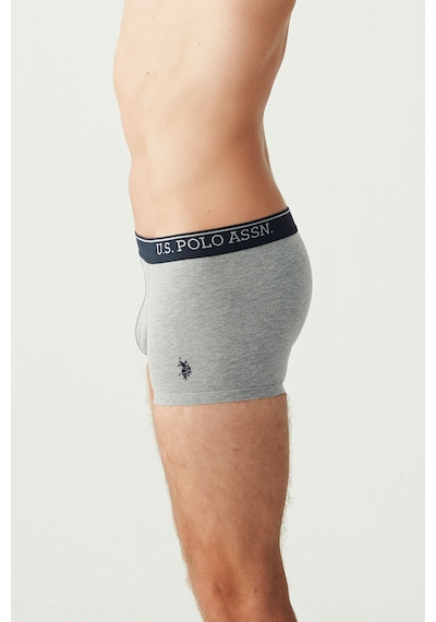 U.S. Polo Assn. Erkek Lacivert - Gri Melanj - Indigo 3 Lü Boxer 80263