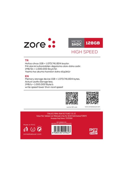 Lexroo Micro Sd Hafıza Kartı 128gb
