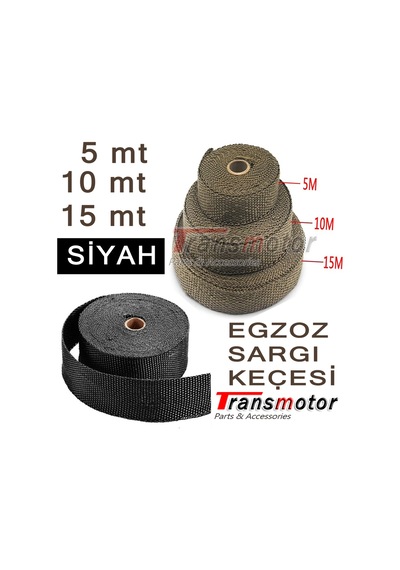 EGZOZ SARGI KEÇESİ YANMAZ 15 MT X 50MM  ATV MOTOSİKLET VB. SİYAH