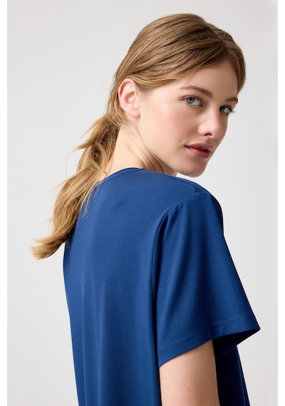 Los Ojos X Melodi Lacivert Oversize Geniş Kalıp Tişört Boyfriend T-shirt Lacivert Lacivert