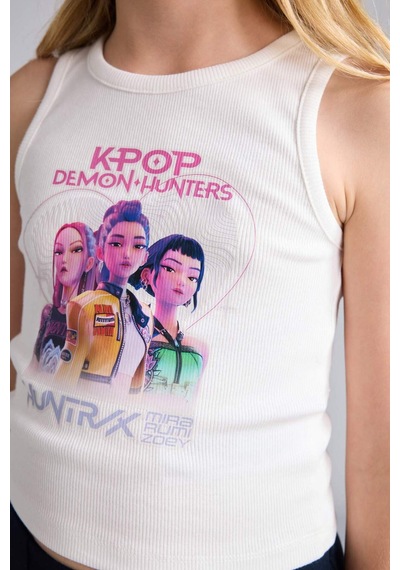 Defacto Kpop - Demon Hunters Bisiklet Yaka Atlet Kız Çocuk H9479a826hser105 Ekru-er105
