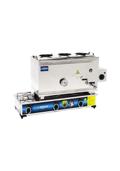 Mizan 60 Lık Tüplü + Elektrikli 40 Litre 3 Demlikli Çay Kazanı Ocağı