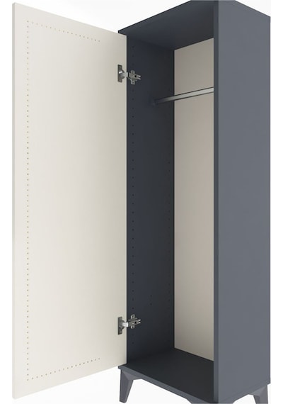 Arges Dolap Tek Kapaklı Tek Askılı 44x30x134 Antrasit-aytaşı Antrasit