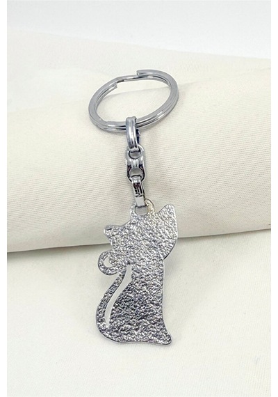 Metal Kedi Figürlü Anahtarlık, Hediyelik Kedili Anahtarlık