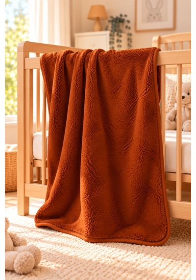 Senpai Wellsoft Bebek Çocuk Battaniyesi 100x150cm Çift Taraflı Kundak Puset Örtüsü Yumuşak Kiremit