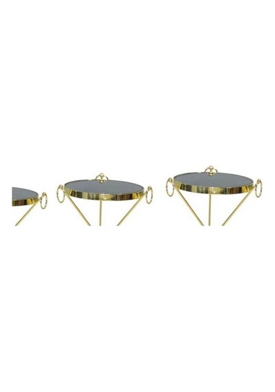 Zigon Brc Küpe Model Sehpa Metal Bakır Roza Renk Ayak Kırılmaz Cam Tabla El Yapım