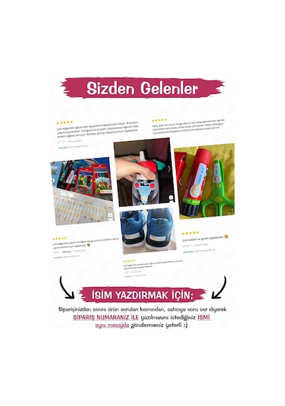 Okul Etiketi Kalem Defter Özel İsim Yazılabilen Etiket 190 Adet