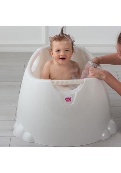 Okbaby Bebek Banyo Seti Opla Küvet & Splash Bebek Duşu Kırık Beyaz