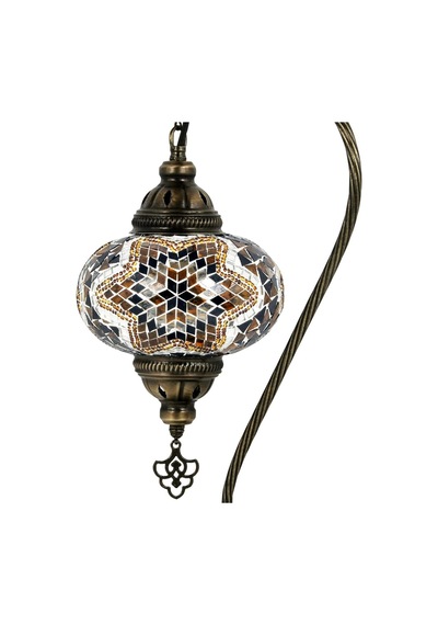 El Yapımı Mozaik Masaüstü Komodin Otantik Dekor Lamba Gece Lambası Abajur Amber