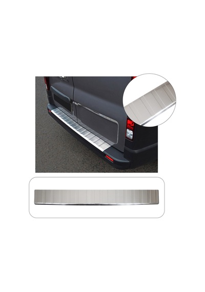 Renault Trafic Uyumlu 2014 Ve Üzeri Uzun Model Krom Arka Tampon Üstü Koruma Paslanmaz Çelik