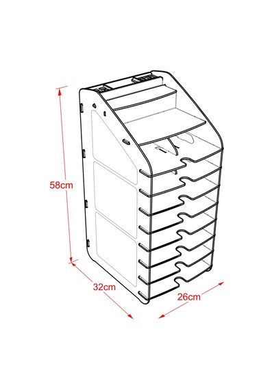 Design Otto Tower Masaüstü Organizer 10 Kat A4 Evrak Rafı 6 Renk Beyaz