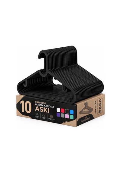 Coverest 10 Adet Slim Plastik Elbise Askısı Diğer