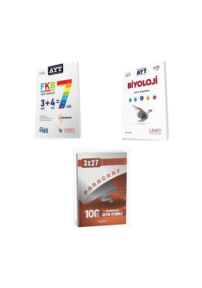 2027 2027 Ayt Limit Fkb Soru + Biyoloji Soru + Anla Kazan Paragraf Deneme 3'lü Set