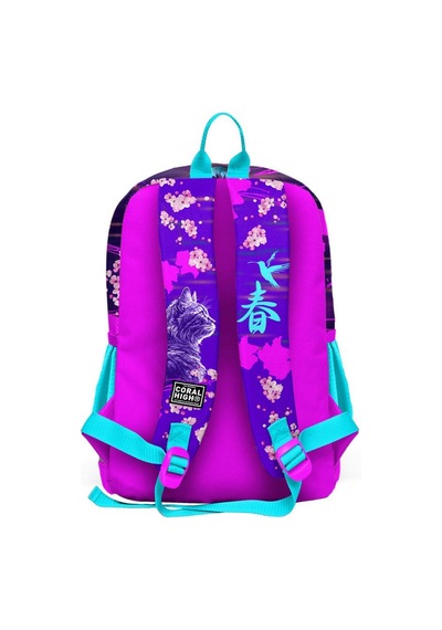 Coral High Kids Mor Pembe Anime Kedi Desenli 3 Lü Okul Çanta Seti Set0123753 Çok Renkli