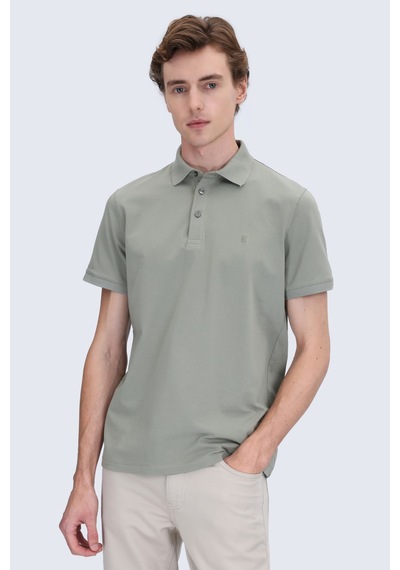 Hatemoğlu Vetiver Yeşil Regular Fit Polo Yaka Pamuklu Tişört