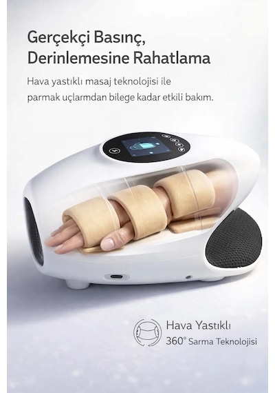 Isıtmalı Ve Titreşimli Akıllı El Masaj Aleti - Şarjlı Hava Yastıklı Masaj Cihazı Diğer