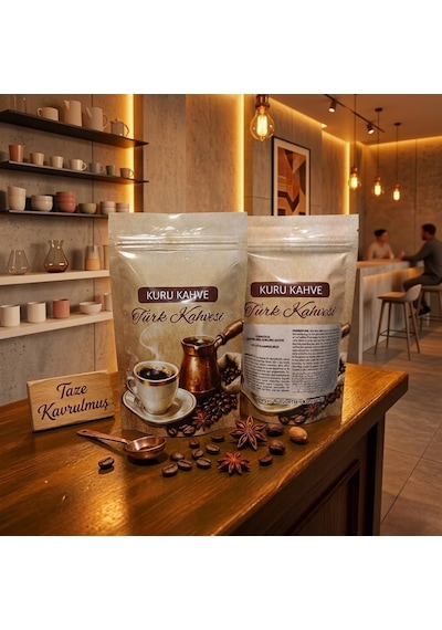 Türk Kahvesi Kilitli Doypack Ambalaj Boş Paket - 1000 Adet - 13x22