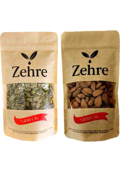 2'li Avantaj Paketi - Çiğ Badem Içi 250 Gr + Çiğ Kabak Çekirdeği 250 Gr 500  G