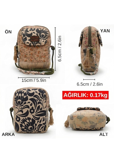 Cappadocia Vintage Kadın Çiçek Desenli Omuz Çantası - Bohem Tarz Mini El Ve Telefon Çantası Açık Taba - Kahverengi Cappadocia Vintage Kadın Çiçek Desenli Omuz Çantası - Bohem Tarz Mini El Ve Telefon Çantası Açık Taba - Kahverengi