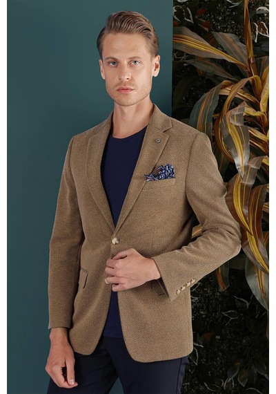 Efor C 653 Slim Fit Camel Spor Ceket CAMEL