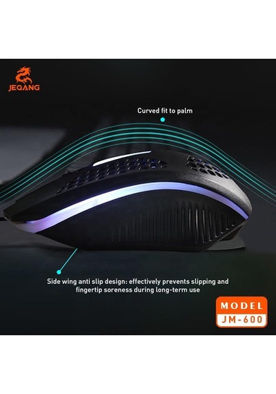 Kablolu Mouse, Rgb Led Işıklı, Gaming Oyun Uyumlu Mouse, 1600 Dpı, 4d Optik Sensör, Ergonomik Tasarım, Siyah Tak Kullan Delikli
