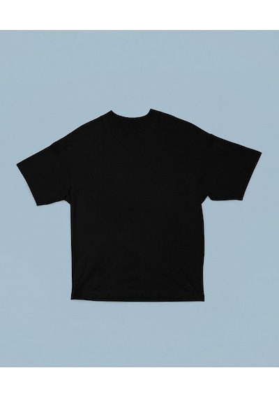 Sevbano Unisex Oversize Baskısız Basic Tişört Siyah