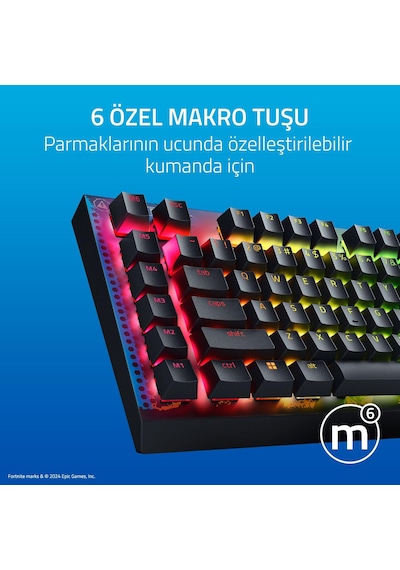 Razer Blackwidow V4 X Fortnite Edition Rz03-04703600-r3m1 Rgb Yellow Switch Kablolu Mekanik Oyuncu Klavye