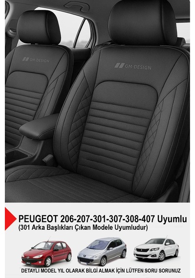 İstanbul Serisi Deri Oto Koltuk Kılıfı Peugeot 206-207-208-306-307-407- Uyumlu