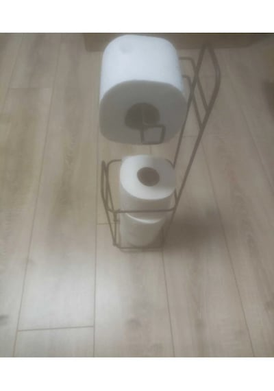 Yedekli Wc Kağıtlık Tuvalet Kağıtlığı Ayaklı Gold Siyah