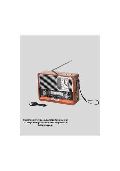 Nostaljik Radyo Şık Dekoratif Tasarım Ve Güvenli 2 Yıl  Çok Renkli