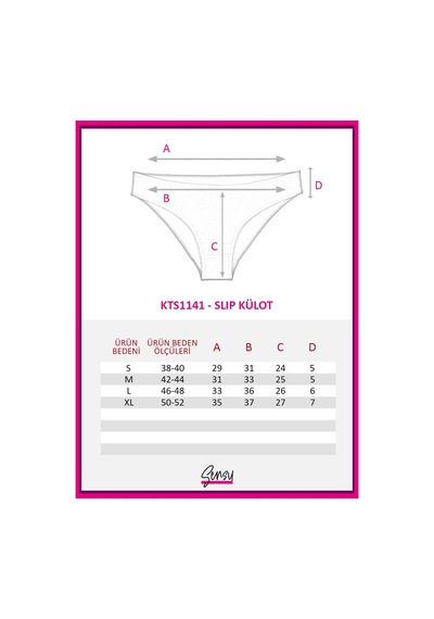 Sensu Kadın Günlük Pamuklu Külot Slip Karışık Renkler 7'li Paket - Kts1141 Pembe