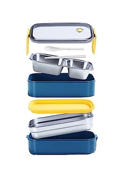 Ml Iki Kat Üç Bölme Paslanmaz Çelik Lunch Box Yeni Nesil Sefer Tası - Kaşıkçatallı -1400462 Diğer