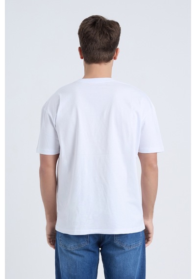 Velvoria Unisex Oversize Beautıful Ride Baskılı Beyaz Renk T-shirt