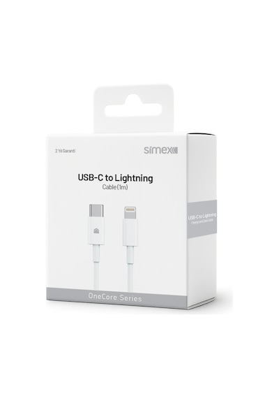 Simex İphone 11-12-13-14 Uyumlu Usb To Lightning Hızlı Şarj Kablosu 1 Mt Ce Belgeli - Spk-15 Beyaz