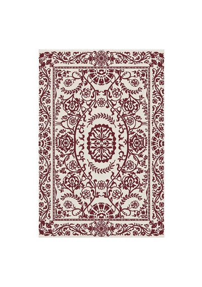 Kartela Halı Veso Halı Kaymaz Taban Makinede Yıkanabilir Halı Bordo - 60 X 90 Cm