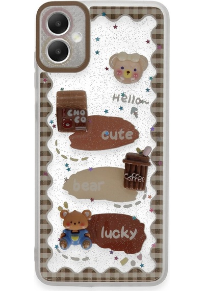 Newface Samsung Galaxy Uyumlu A05 Kılıf Sweet Desenli Silikon Kapak Semeglbl - 64 - Şeffaf