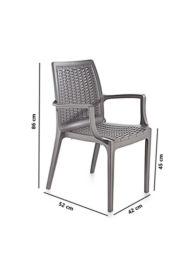 Sy-2524 Örgü Desenli Rattan Bahçe Koltuk Sandalye 4'lü Set Çok Renkli