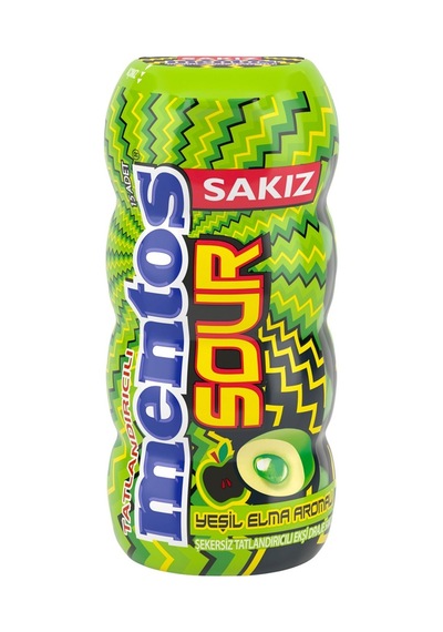 Mentos Ekşi Elma Aromalı Draje Sakız 30 G Şekersiz Tatlandırıcılı 3'li Ekonomik Paket - 3 Adet Tarı