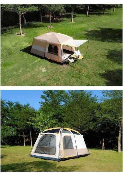 Shufa Yeşil Aile Boyu Büyük Kamp Çadırı 2 Oda 1 Salon 420 305 200 Cm Sfk8679120681203 Yeşil