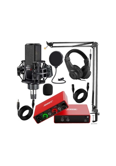 Midex Central-rd Pack-1 Stüdyo Kayıt Ekipmanları Glx-700rd Ses Kartı Mx-2020 Stüdyo Mikrofon
